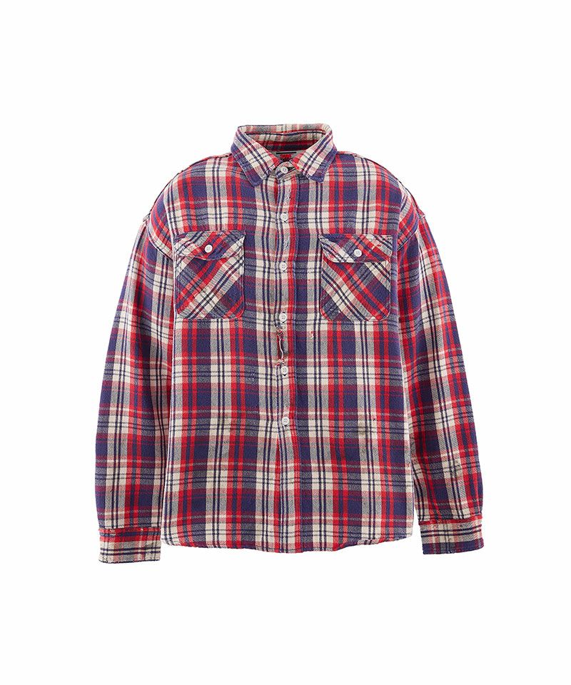 トップス SAINT MICHAEL flannel shirt SAINT MICHAEL＞FLANNEL SHIRT/CHECK/BEIGE | MAKES ONLINE STORE