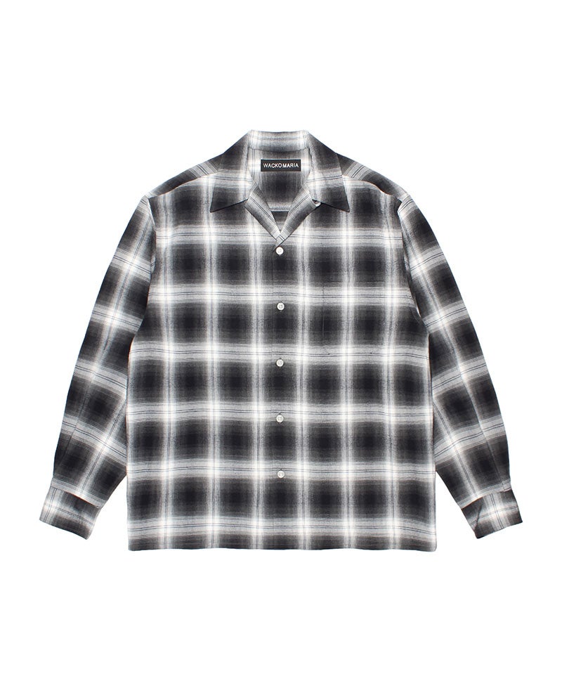 WACKO MARIA＞OMBRE CHECK OPEN COLLAR SHIRT L/S ( TYPE-1 ) | MAKES