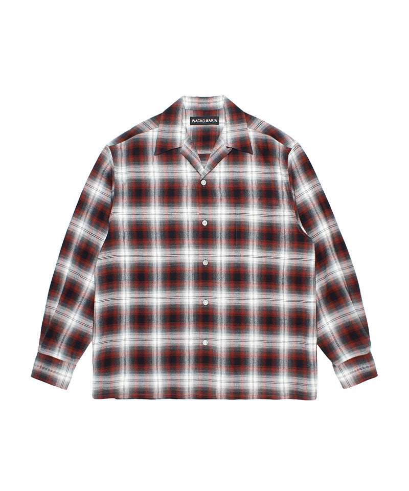 WACKO MARIA＞OMBRE CHECK OPEN COLLAR SHIRT L/S ( TYPE-1 ) | MAKES