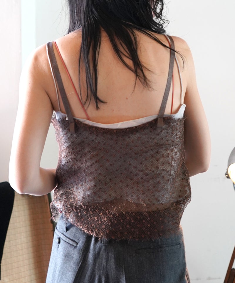FUMIKA＿UCHIDA＞Dots Emb. tulle camisole | MAKES ONLINE STORE
