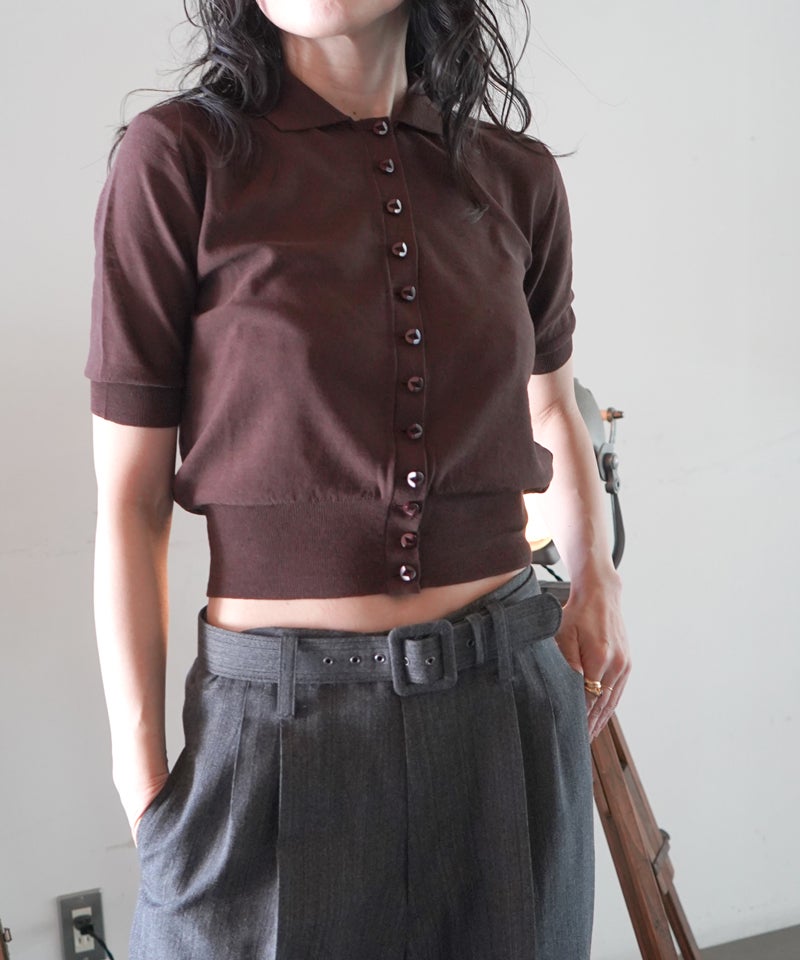 FUMIKA＿UCHIDA＞Knitted polo cardigan | MAKES ONLINE STORE