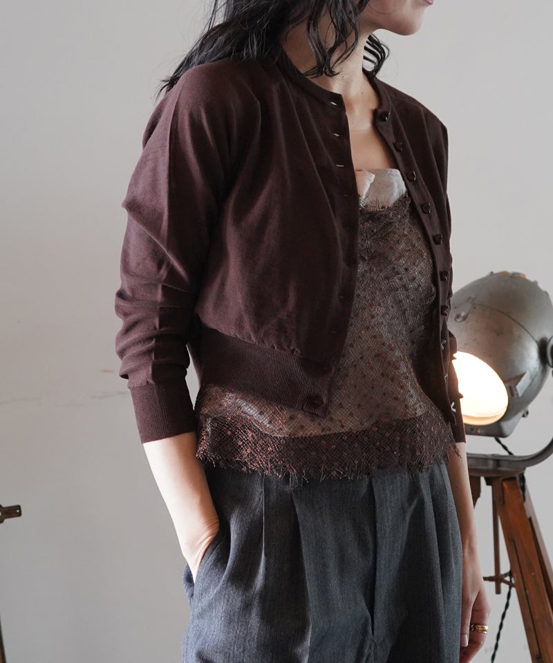 FUMIKA＿UCHIDA＞Knitted crew neck cardigan | MAKES ONLINE STORE