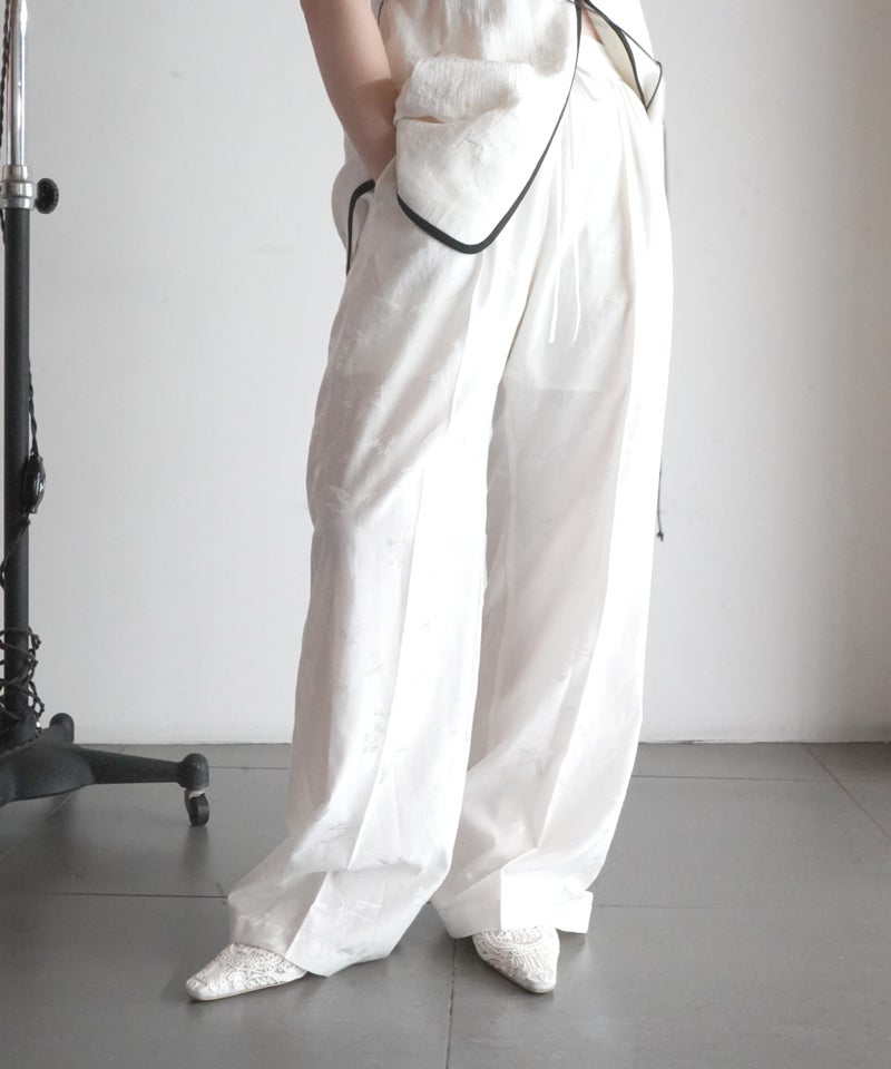 Mame Kurogouchi＞Karako Jacquard Trousers | MAKES ONLINE STORE