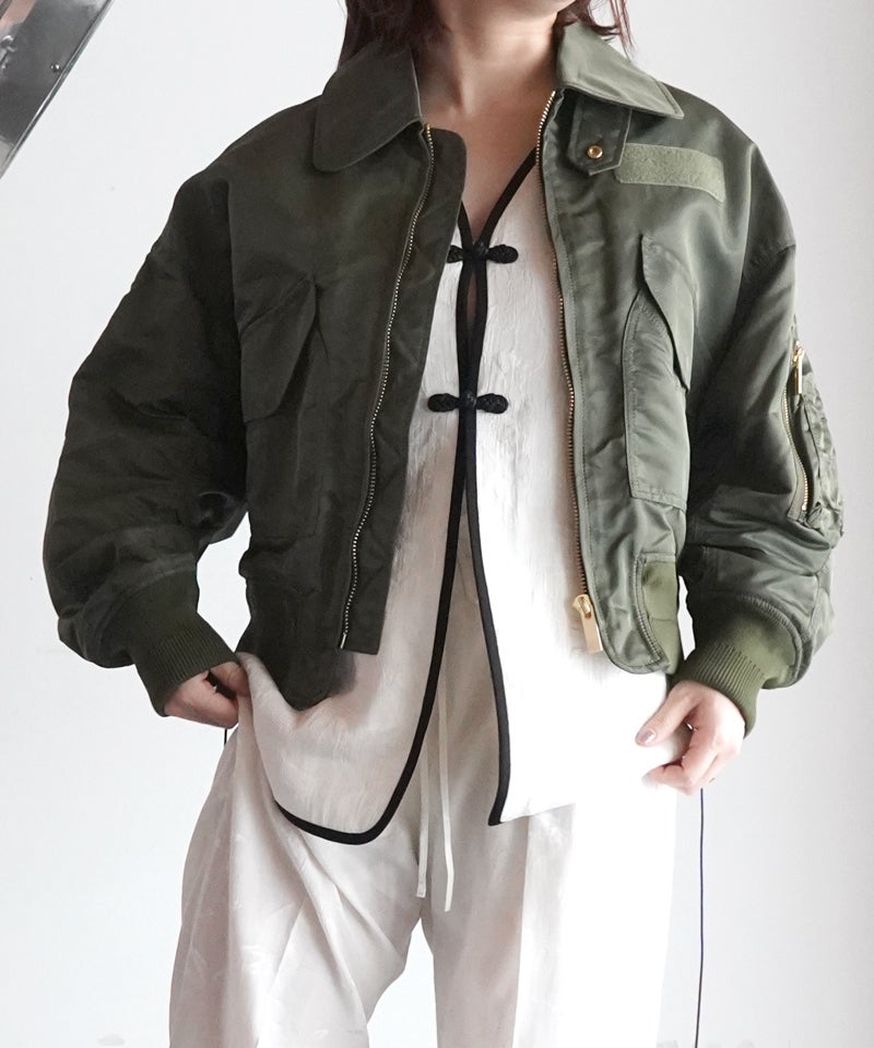 Nylon Twill 3D Embroidery Flight Jacket