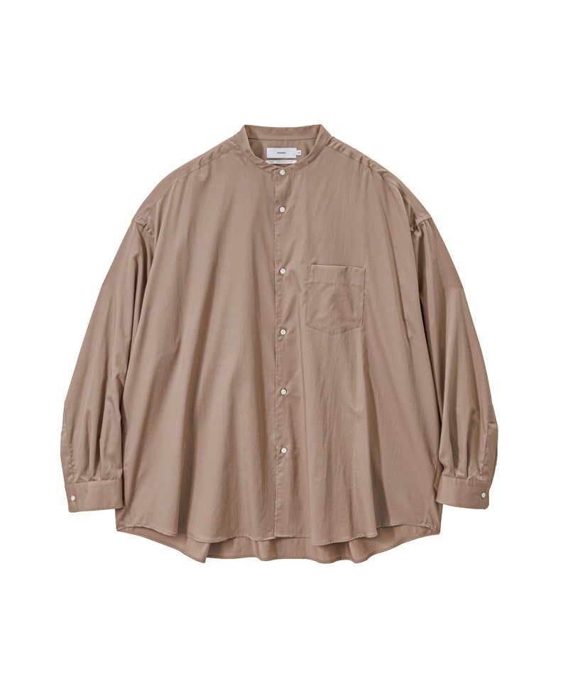 Silicon Poplin Oversized Band Collar Shirt