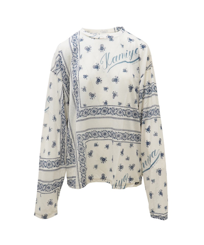 ＜KAMIYA＞Bandana Print Sheer Jersey L/S Tee
