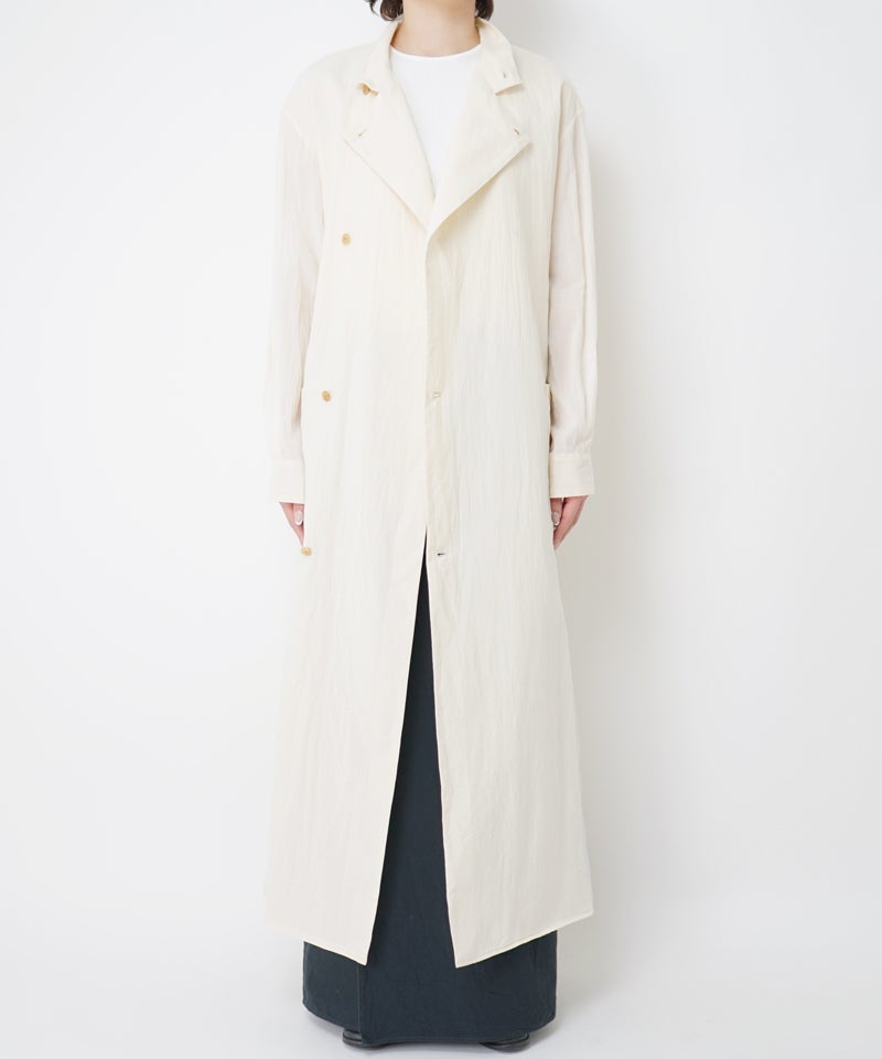 Silk-Co Voile Standing-Collar Dress