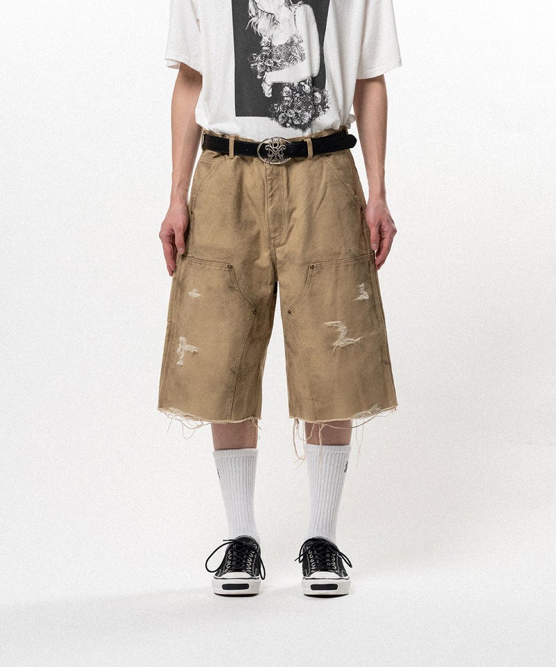 ＜KAMIYA＞BORO Duck Painter Bermuda Shorts