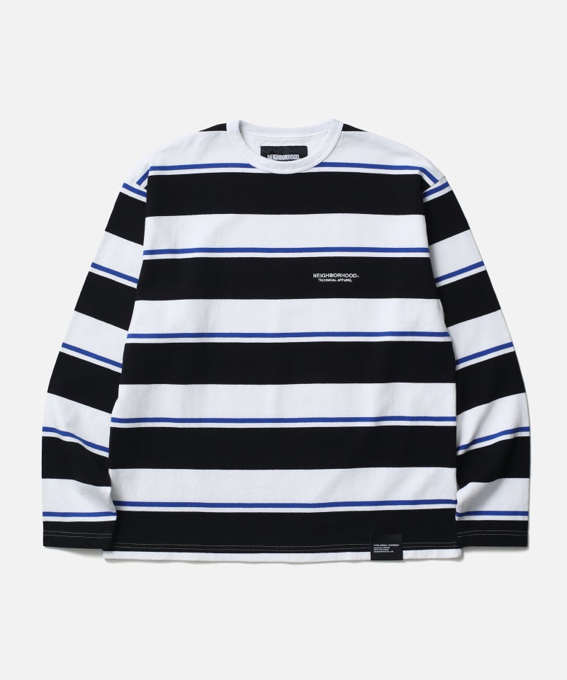 ＜NEIGHBORHOOD＞BORDER CREW NECK LS