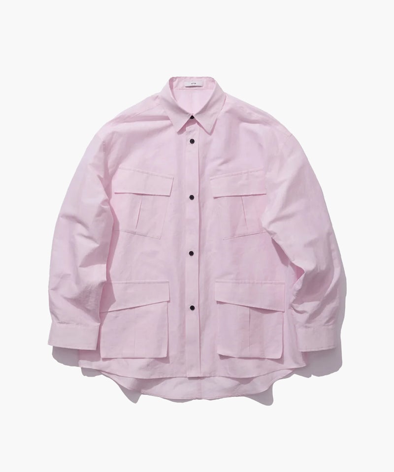 SILK LINEN POPLIN JUNGLE FATIGUE SHIRT