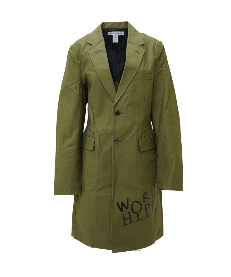 ＜COMMEdesGARCONS SHIRT＞cotton nylon back satingarment printedJK (FQ-J504-051)