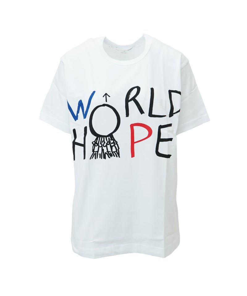 ＜COMMEdesGARCONS SHIRT＞printed cotton jersey T (FQ-T029-051)