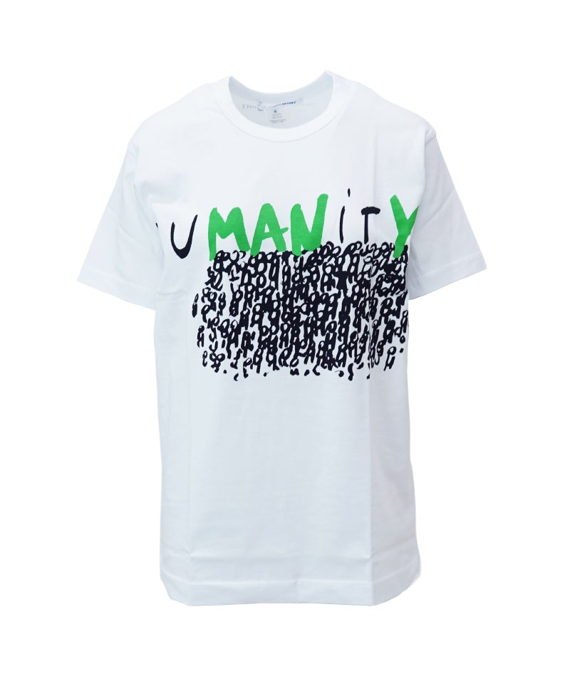 ＜COMMEdesGARCONS SHIRT＞printed cotton jersey T (FQ-T030-051)