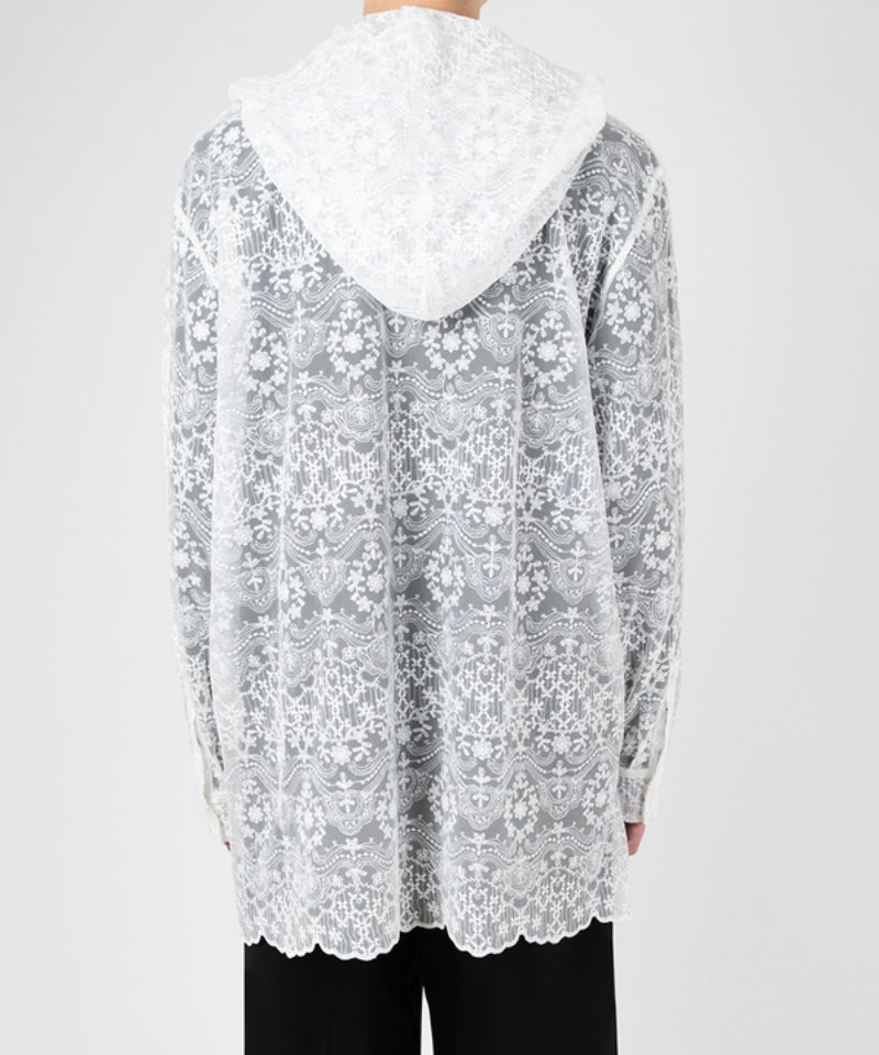 LAD MUSICIAN＞TULLE EMBROIDERY LACE HOODED SH | MAKES ONLINE STORE