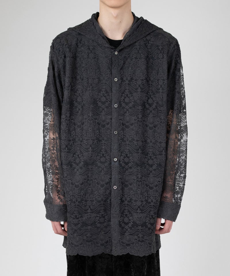 LAD MUSICIAN＞TULLE EMBROIDERY LACE HOODED SH | MAKES ONLINE STORE