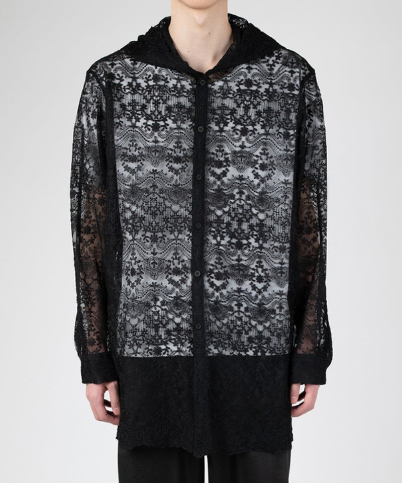 LAD MUSICIAN＞TULLE EMBROIDERY LACE HOODED SH | MAKES ONLINE STORE
