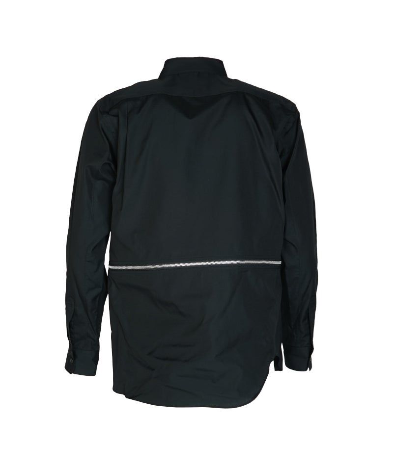 BLACK COMME des GARÇONS 24AW ジップブロードシャツ BLACK COMME des GARCONS＞綿ブロードシャツ (1Q-B001-052) | MAKES