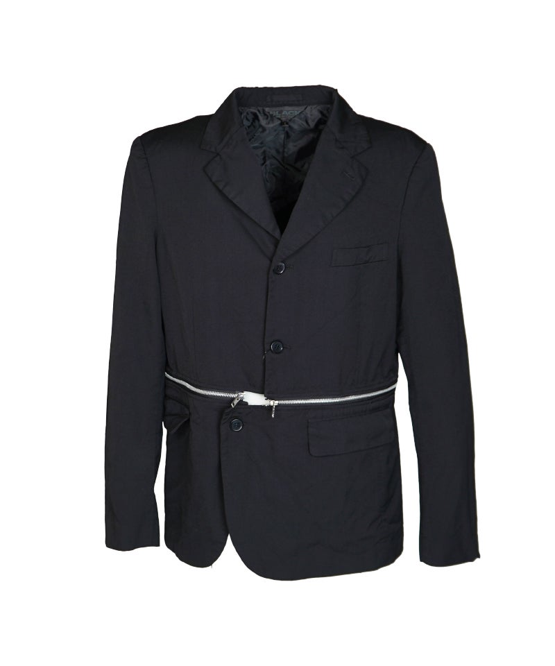 ＜BLACK COMME des GARCONS＞エステル/ウールギャバジン 製品後加工ジャケット (1Q-J013-052)