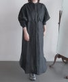 LINEN BALLOON SLEEVE DRESS
