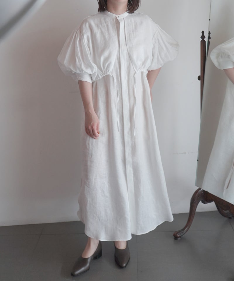 HYKE＞LINEN BALLOON SLEEVE DRESS | MAKES ONLINE STORE
