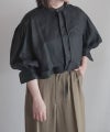 LINEN BALLOON SLEEVE BLOUSE