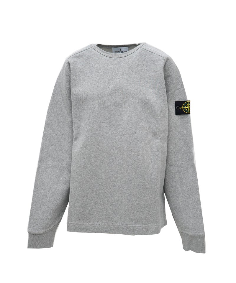 95ss/ストーンアイランド/ストライプ/プルオーバー/ロゴ/2XL/グレー STONE ISLAND (ストーンアイランド) スタンドカラー ロゴパッチ