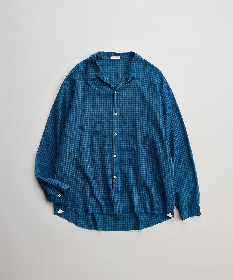 NICENESS＞I.CASTELINO(インディゴチェックロースロープシャツ