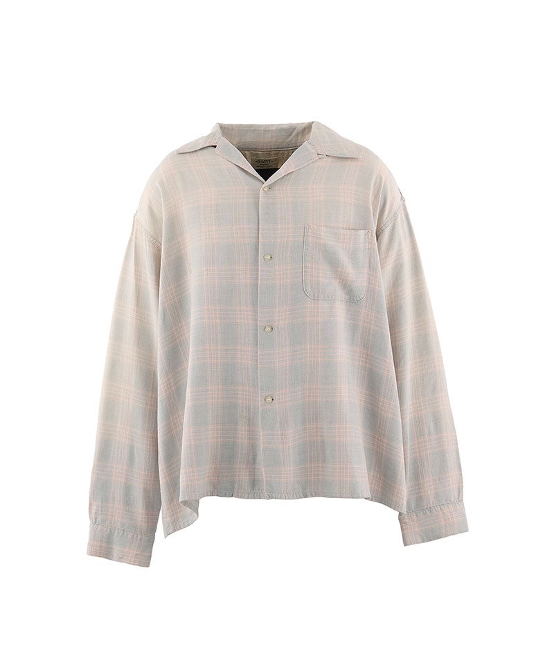 SAINT MICHAEL＞RAYON SHIRT/CHECK/SKY BLUE | MAKES ONLINE STORE