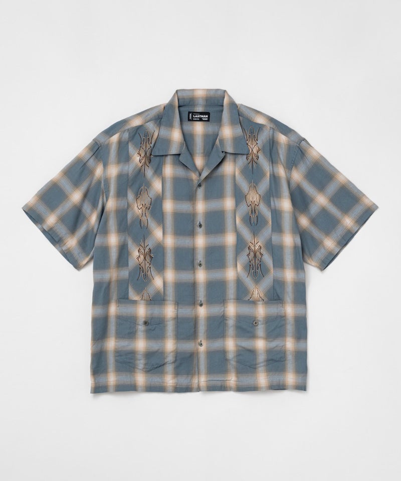 ＜LASTMAN＞OMBRE PLAID CURBAN SHIRTS (SS)