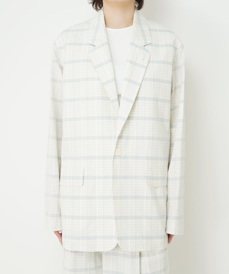 FINX COTTON GRID GRAPH CHECK JACKET