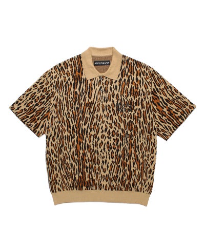 WACKO MARIA＞LEOPARD KNIT POLO SHIRT ( TYPE-1 ) | MAKES ONLINE STORE