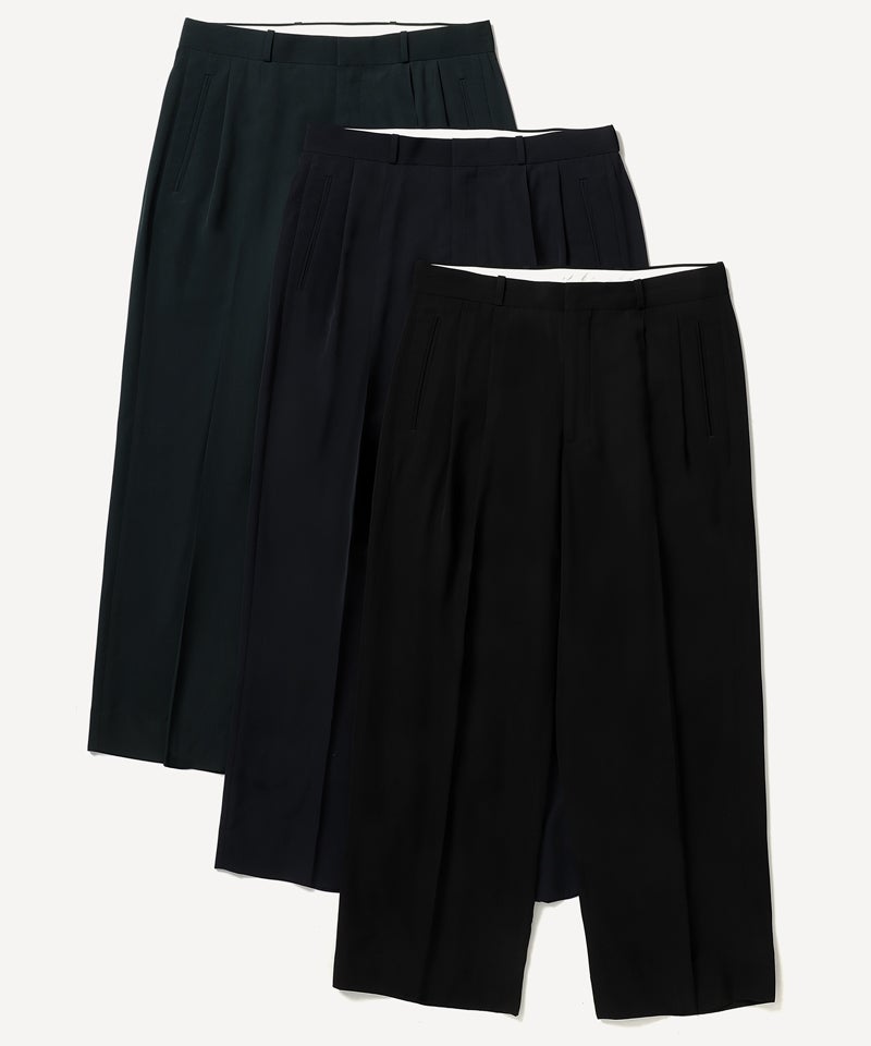 A.PRESSE＞Wool Rayon Wide Trousers | MAKES ONLINE STORE