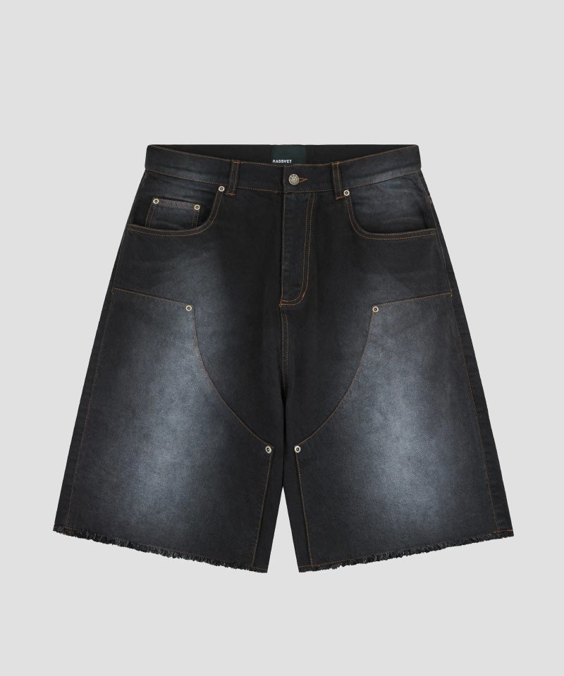 DSM 取り扱い RASSVET ラスベートフラワープリント デニム バッグ RASSVET＞SUN DYED BAGGY DENIM SHORTS WOVEN | MAKES ONLINE STORE