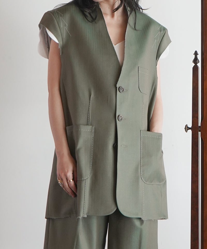 SONIA CARRASCO＞DECONSTRUCTED SLEEVELESS BLAZER | MAKES ONLINE STORE