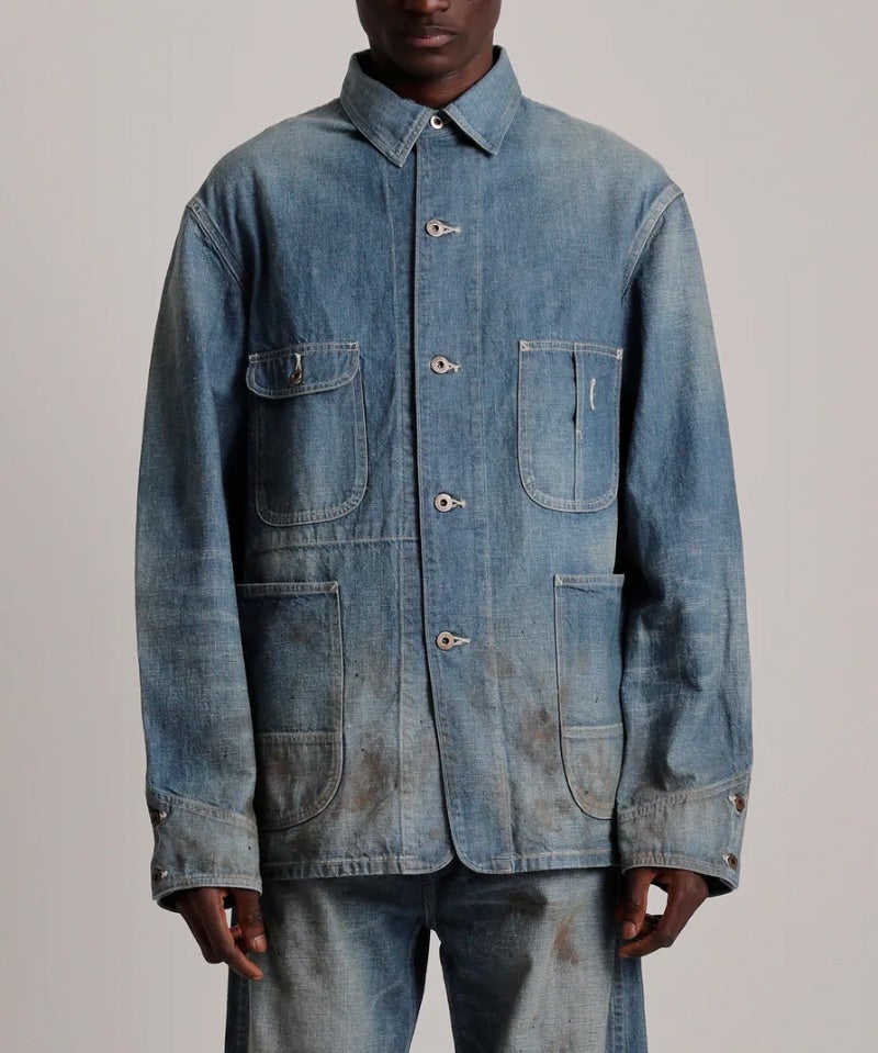 ＜T.T＞LOT.716 DAMAGED COVERALL JKT WITH C.S.