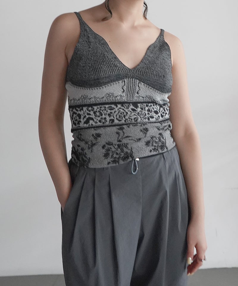 Floral Jacquard Knit Camisole Top