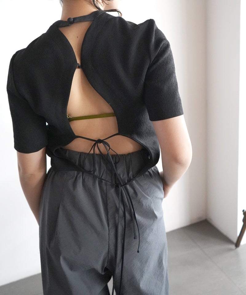 Mame Kurogouchi＞Floral Jacquard Open Back Top | MAKES ONLINE STORE