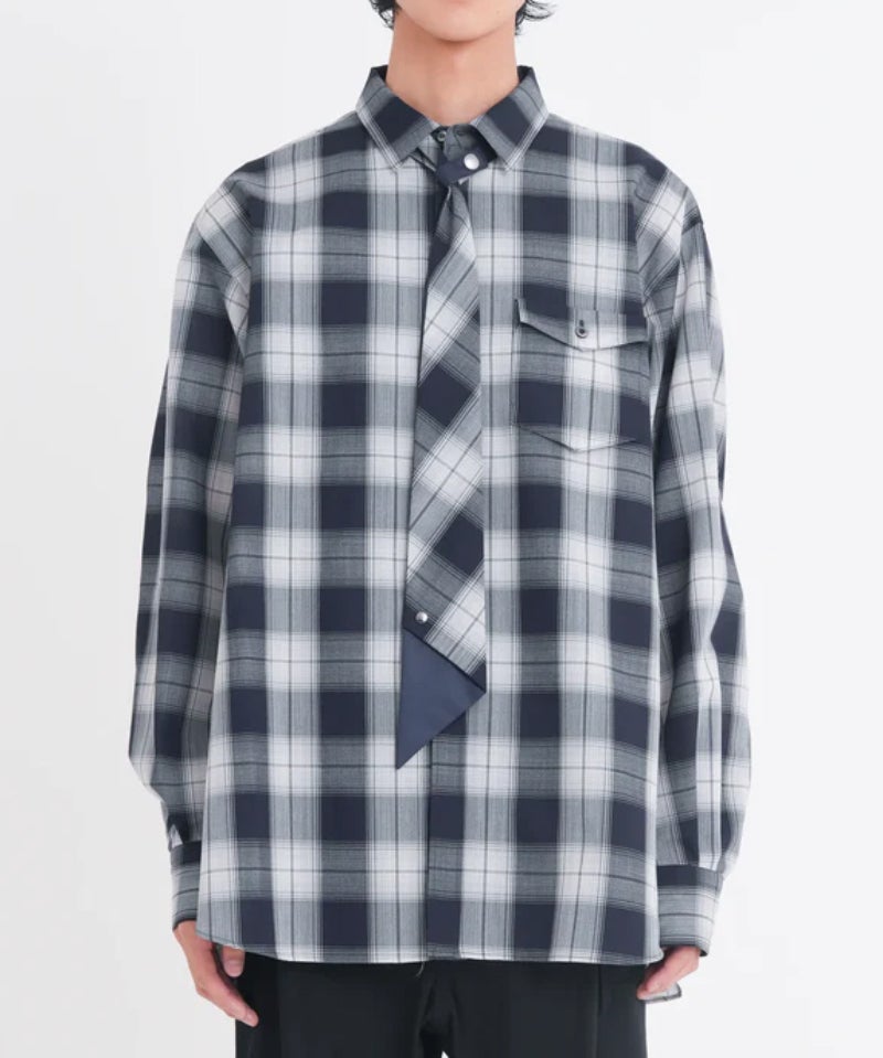 ＜Tamme＞OMBRE CHECK NECKTIE SHIRT