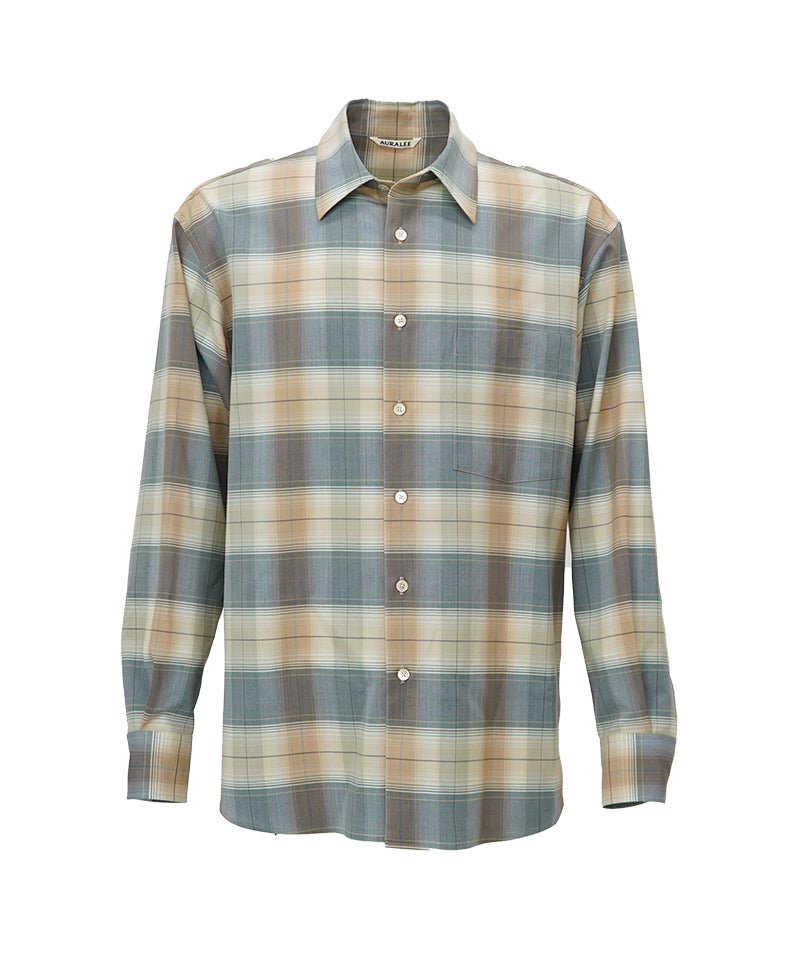 AURALEE＞SUPER LIGHT WOOL CHECK SHIRT | MAKES ONLINE STORE