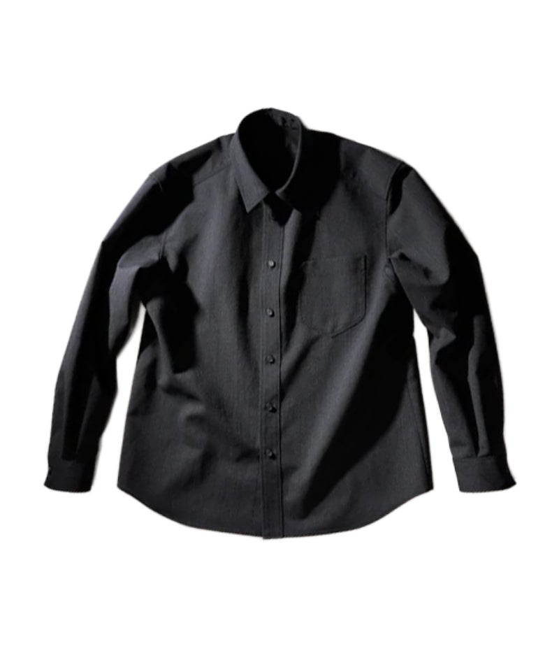 ＜山内＞ウール×和紙・ダブルステッチシャツ