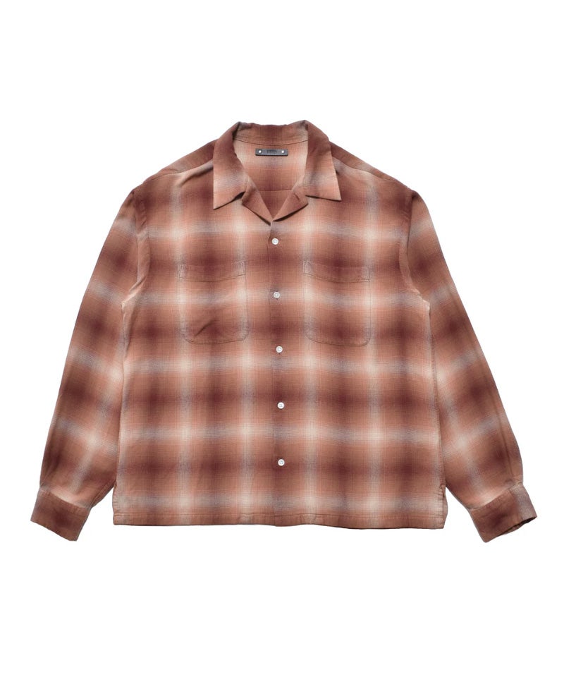 MINEDENIM＞R.Flannel Ombre Open Collar SH | MAKES ONLINE STORE