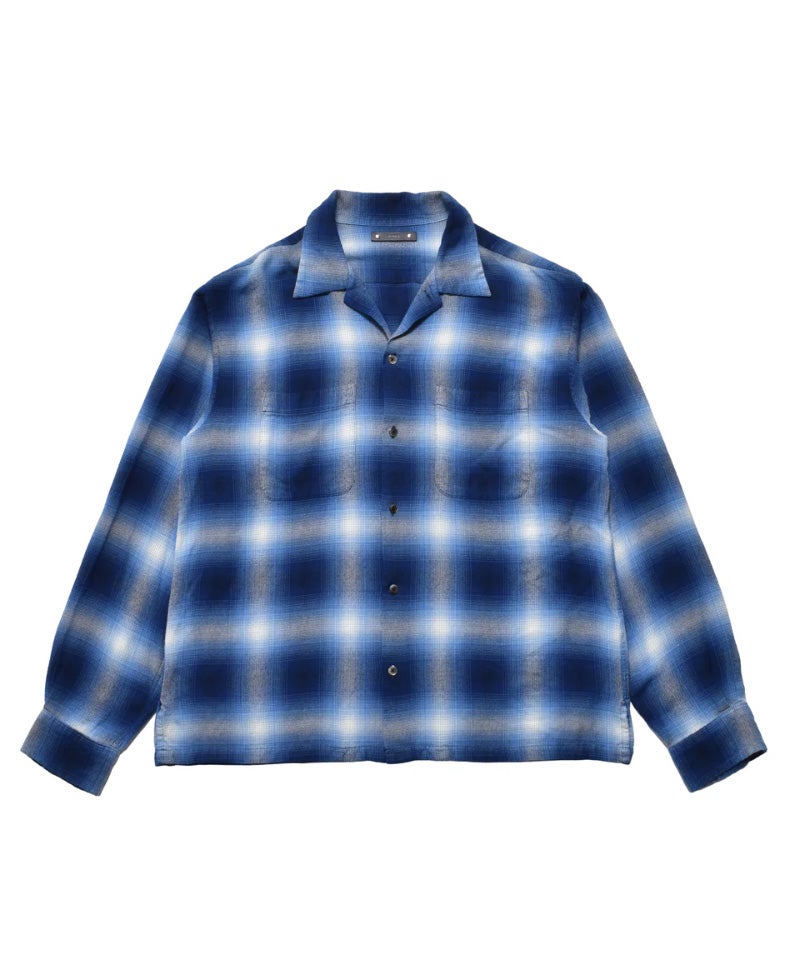 MINEDENIM＞R.Flannel Ombre Open Collar SH | MAKES ONLINE STORE
