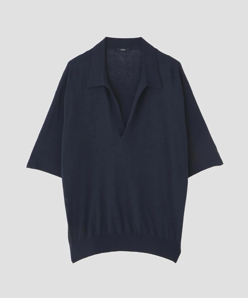 YLÈVE＞COTTON LINEN KN SKIPPER POLO | MAKES ONLINE STORE
