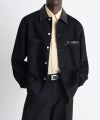 ＜LEMAIRE＞WORKWEAR OVERSHIRT WITH LEATHER COLLAR (SH1261LD1071)