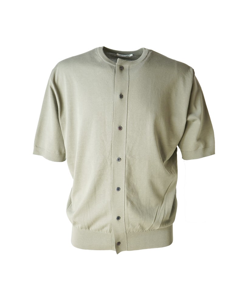 AURALEE＞GIZA HIGH GAUGE KNIT HALF SLEEVED CARDIGAN | MAKES ONLINE