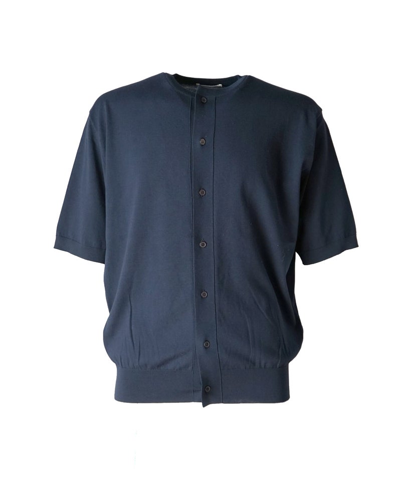 AURALEE＞GIZA HIGH GAUGE KNIT HALF SLEEVED CARDIGAN | MAKES ONLINE