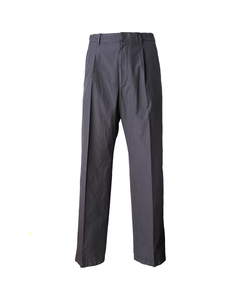 AURALEE＞GARMENT-DYED FINX SHUTTLE WEATHER ONE-TUCK SLACKS | MAKES
