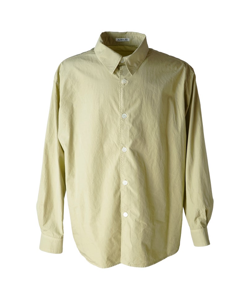AURALEE＞GARMENT-DYED FINX SHUTTLE WEATHER SHIRT | MAKES ONLINE STORE