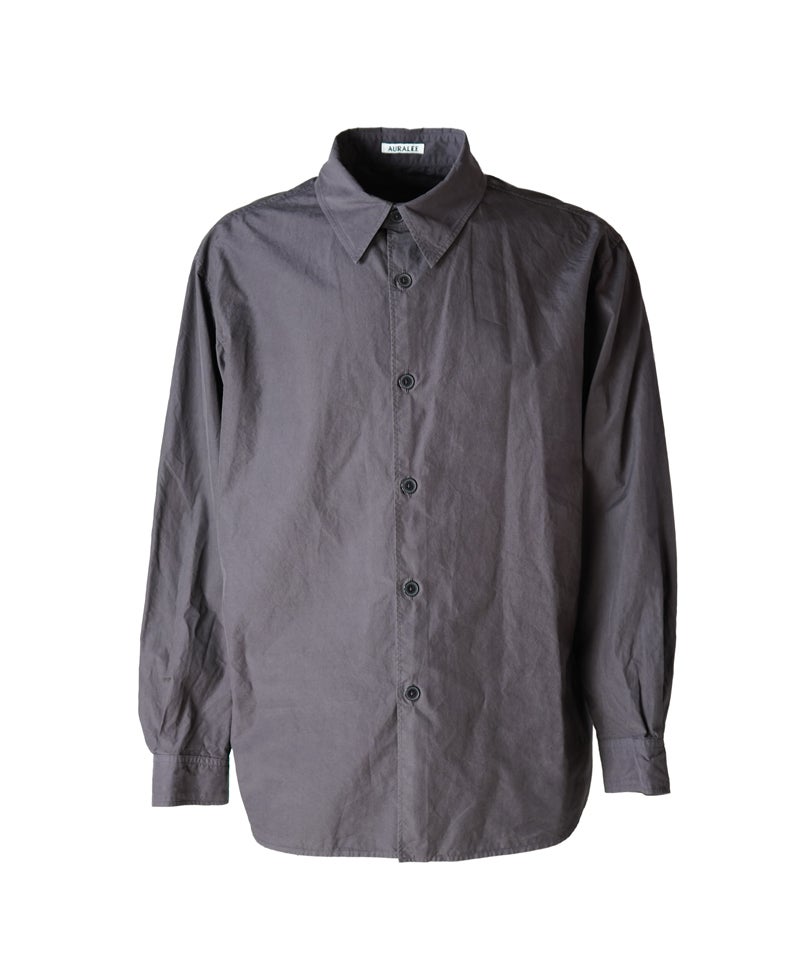 AURALEE＞GARMENT-DYED FINX SHUTTLE WEATHER SHIRT | MAKES ONLINE STORE