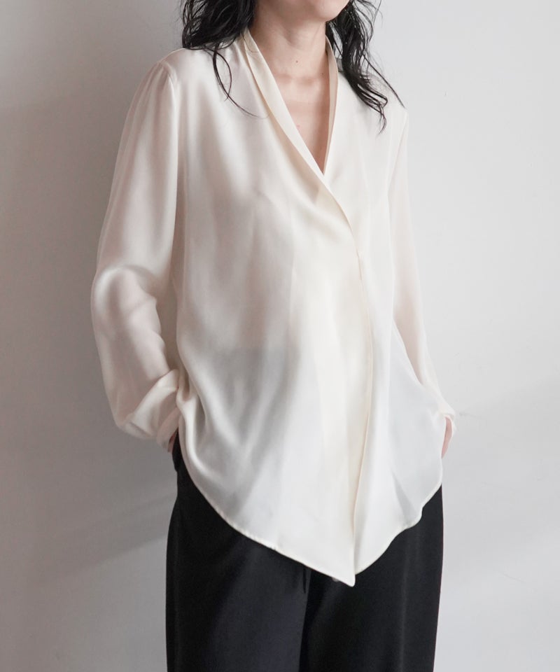 【COMOLI】シルクローンブラウス　サイズF エクリュ COMOLI＞シルクローン ブラウス | MAKES ONLINE STORE